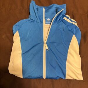 NWOT  Adidas Blue and White Tracksuit Jacket Size Small